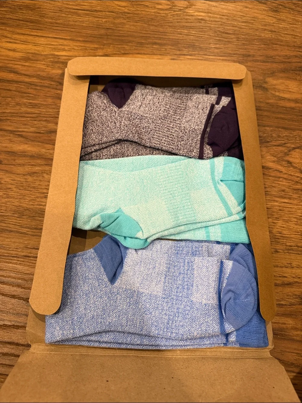 3-Pair Women's Compression Socks in Purple, Mint, and Light Blue